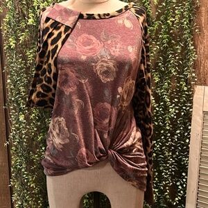 Floral & Animal Print Top